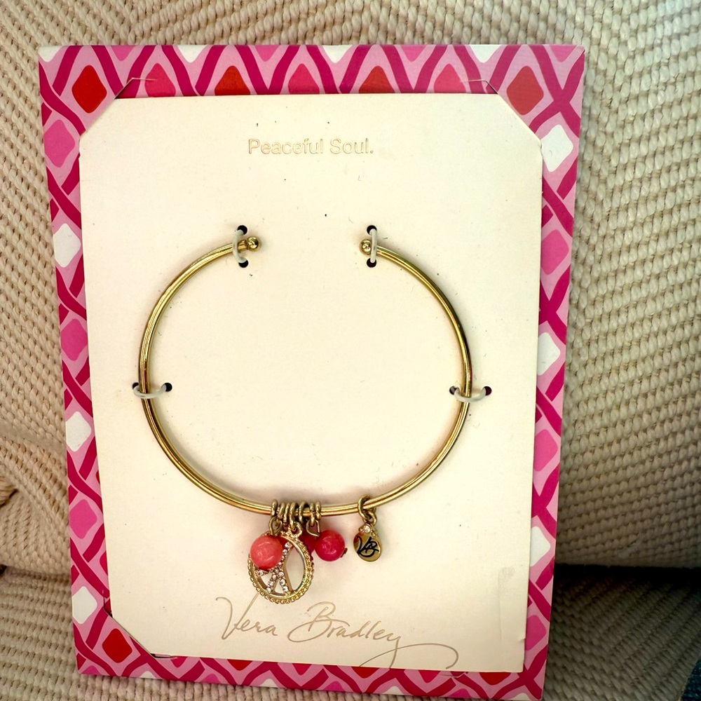 Vera Bradley Gold and Pink Charm Bracelet